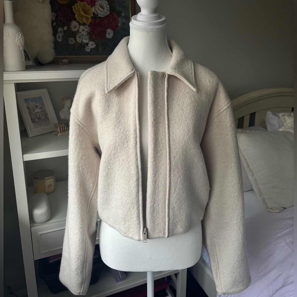 Babaton Cream Wool cropped jacket